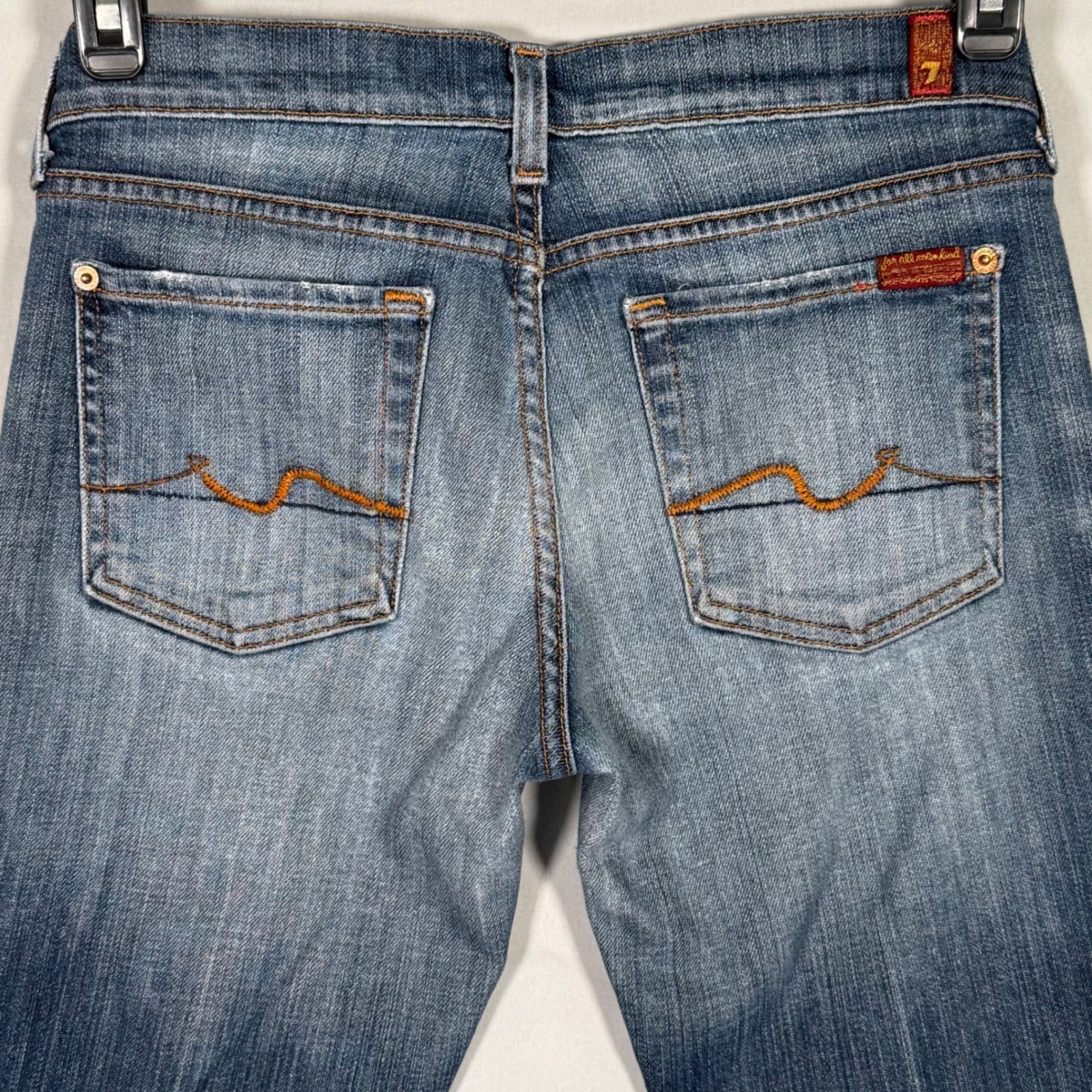 7 For All Mankind Roxy Low Rise Skinny Jeans Medium Wash Blue 29 P179080u-080u